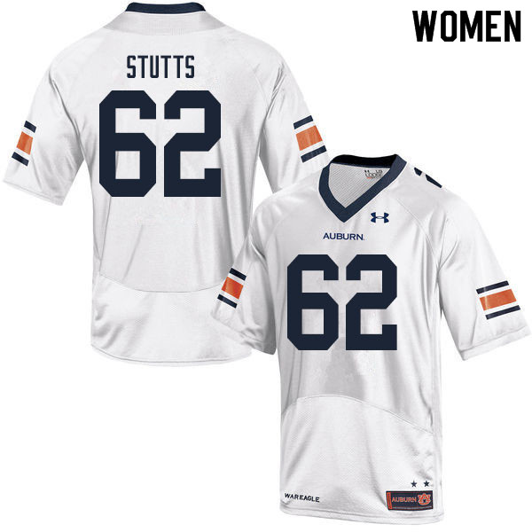 Women #62 Kameron Stutts Auburn Tigers College Football Jerseys Sale-White
